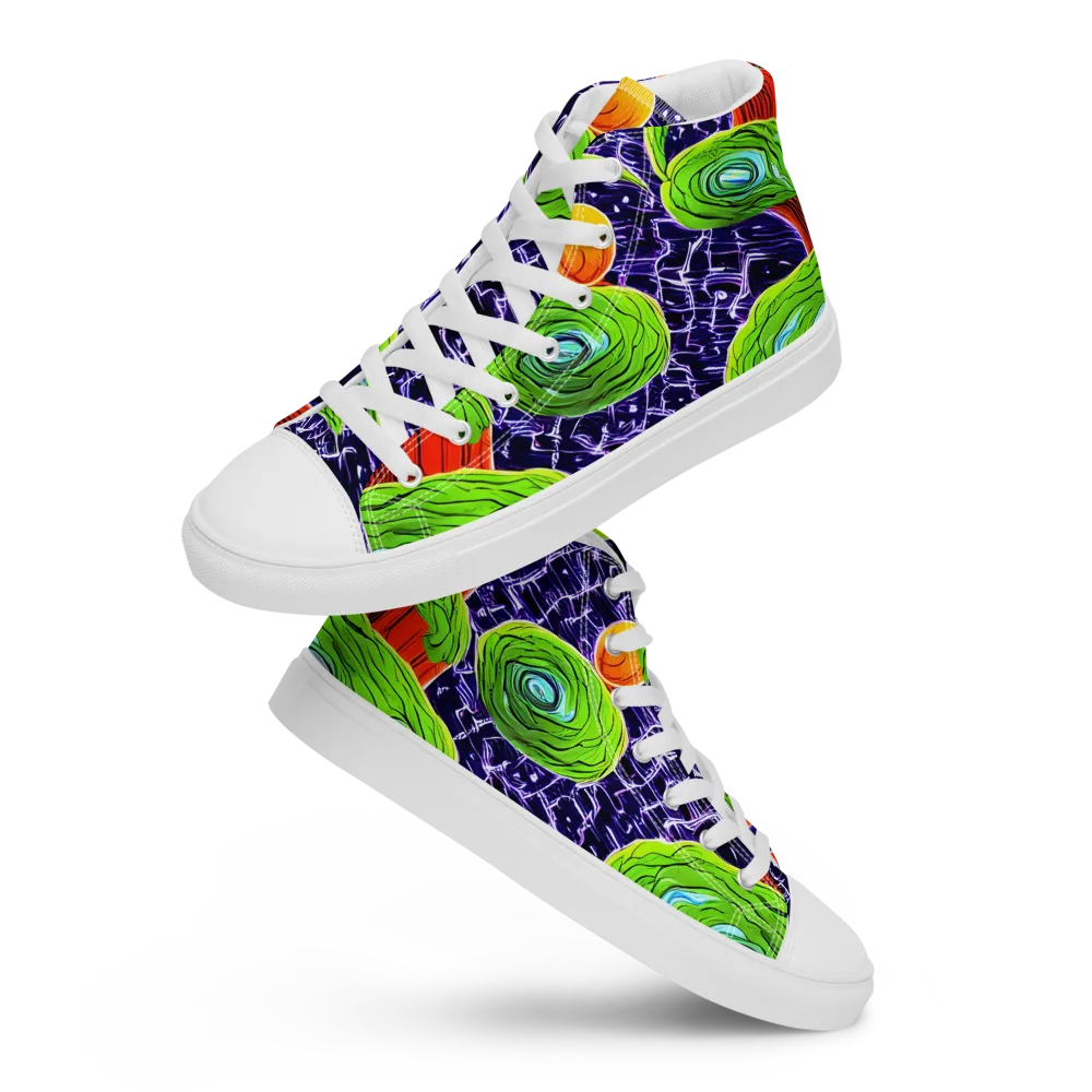 Psychedelic Grove on Women's High Top Canvas Shoes — Front