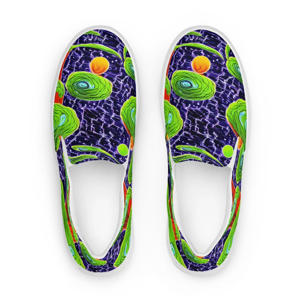 Psychedelic Grove on Men's Slip-On Canvas Shoes — Front