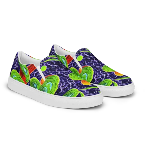 Psychedelic Grove on a Men's Slip-On Canvas Shoes