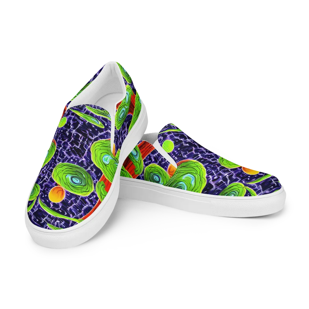 Psychedelic Grove on Men's Slip-On Canvas Shoes — Left Front