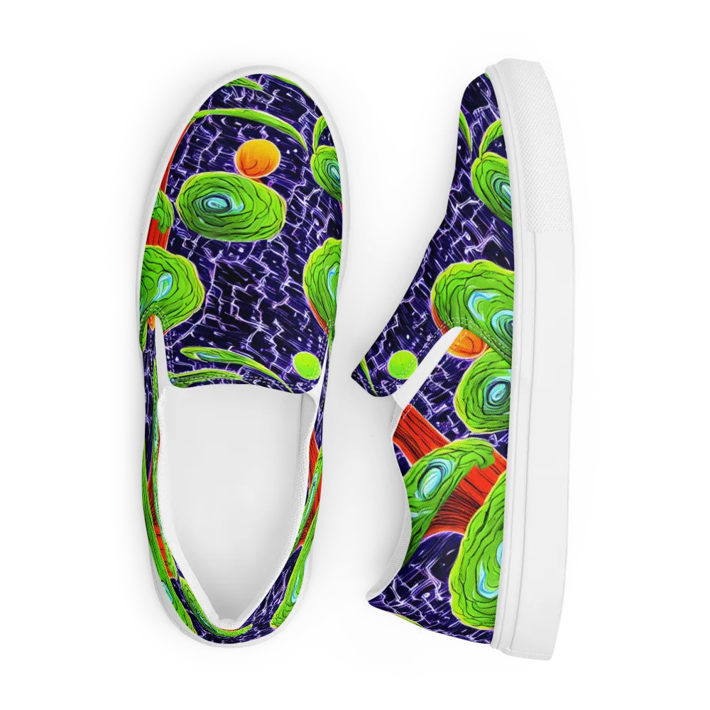 Psychedelic Grove on Men's Slip-On Canvas Shoes — Front