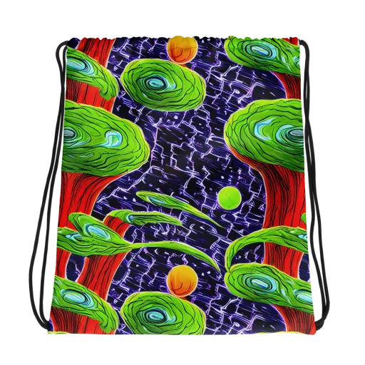 Psychedelic Grove on a Drawstring Bag