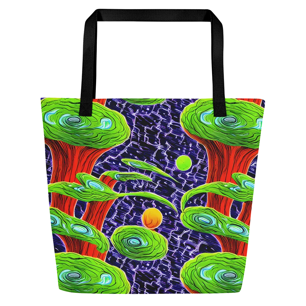 Psychedelic Grove on Large Tote Bag W/ Pocket — Front
