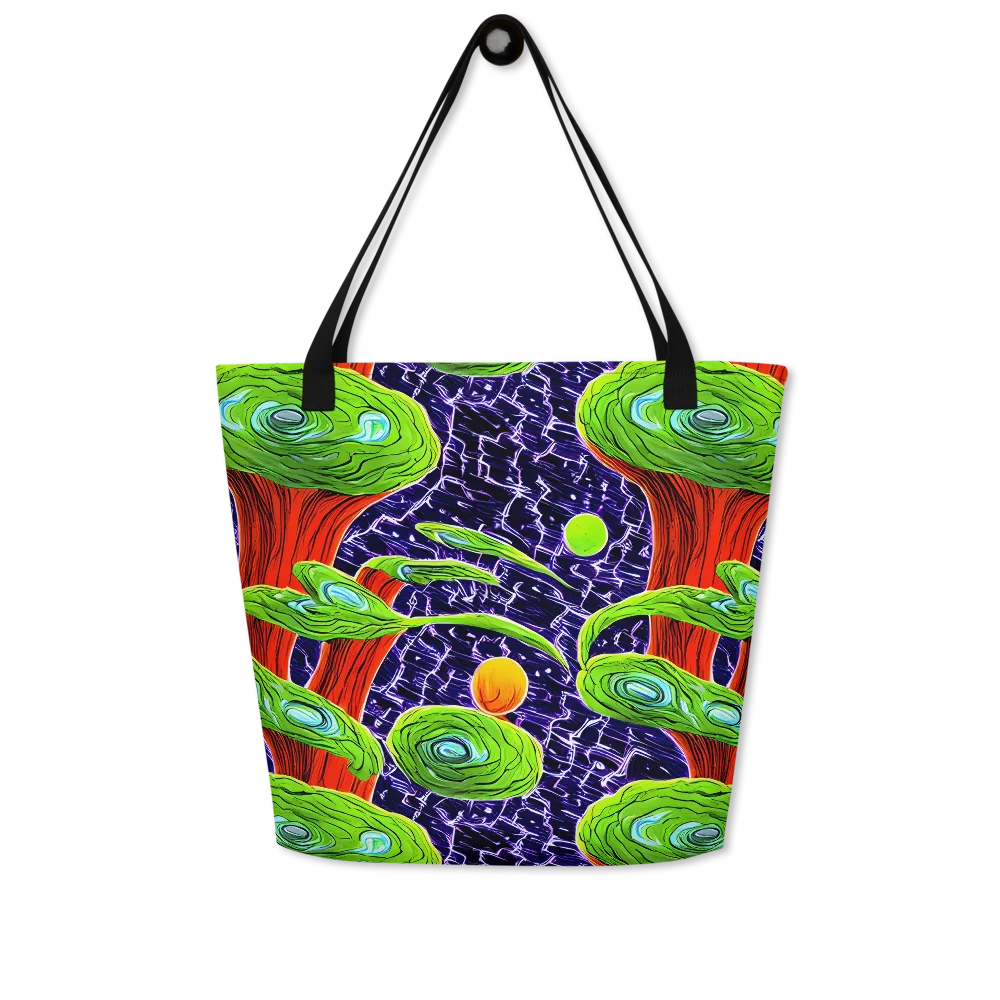 Psychedelic Grove on Large Tote Bag W/ Pocket — Front