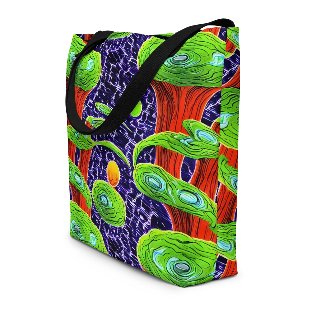 Psychedelic Grove on Large Tote Bag W/ Pocket — Front