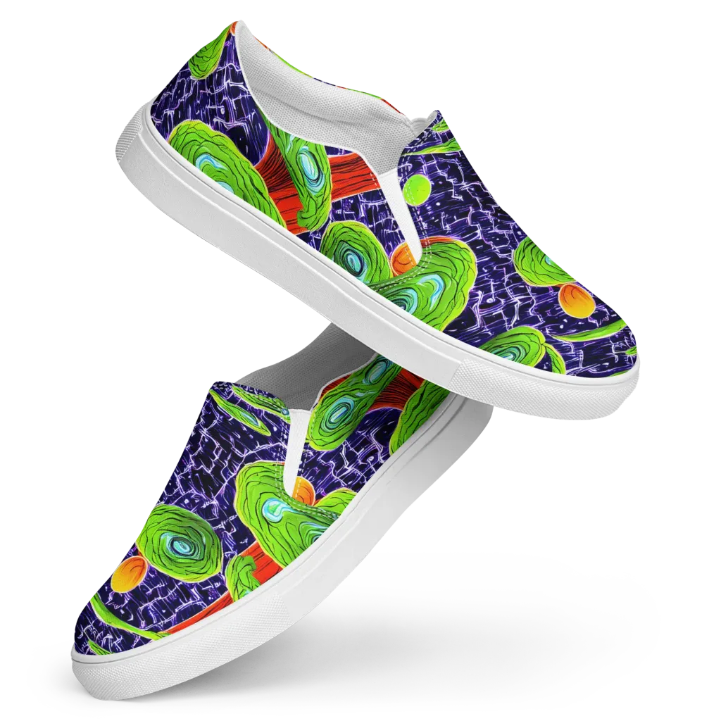 Psychedelic Grove on Women's Slip-On Canvas Shoes — Front