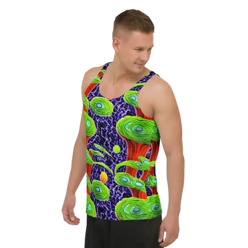 Psychedelic Grove on a Men's Tank Top