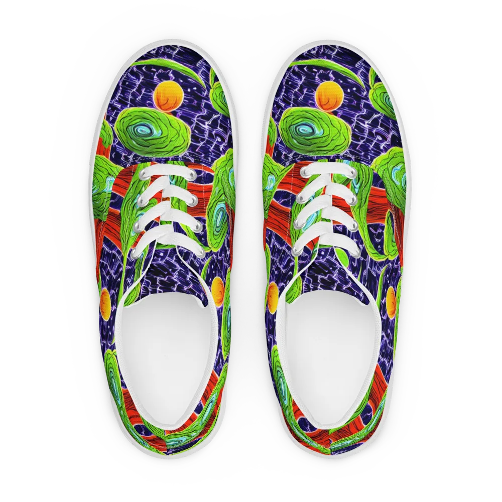 Psychedelic Grove on Men's Lace-Up Canvas Shoes — Front