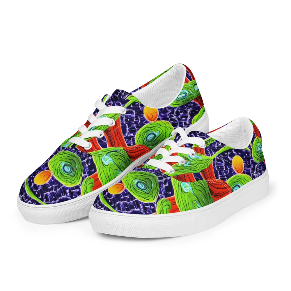 Psychedelic Grove on Men's Lace-Up Canvas Shoes — Left Front