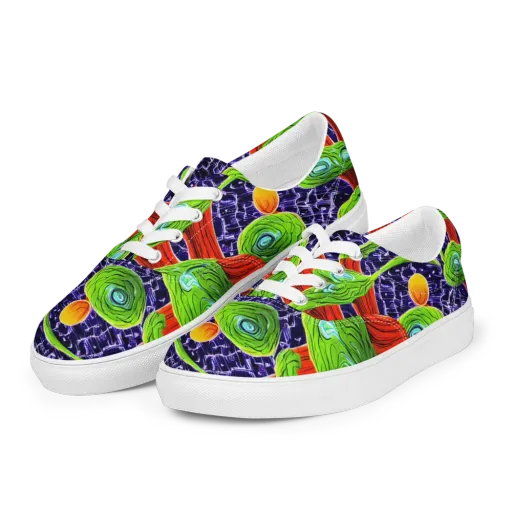 Psychedelic Grove on a Men's Lace-Up Canvas Shoes