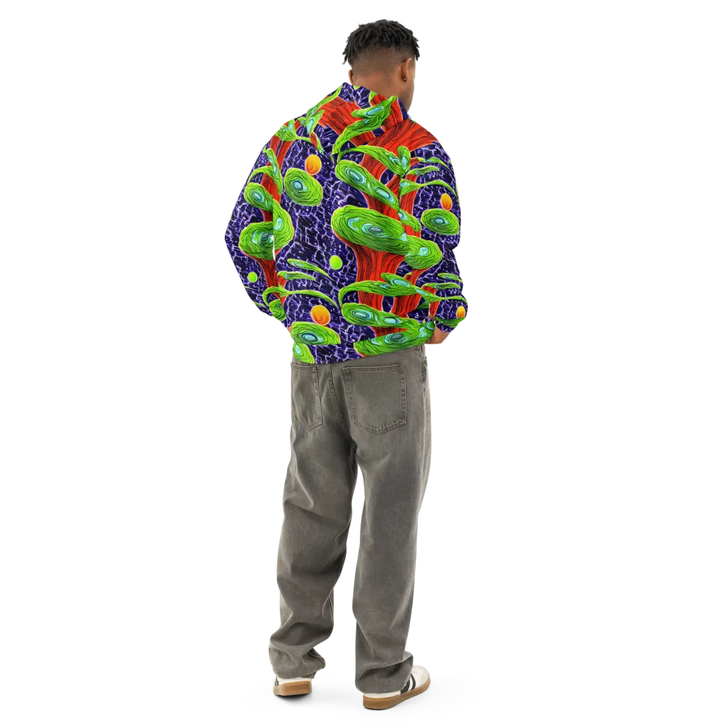 Psychedelic Grove on Cotton Hoodie — Back