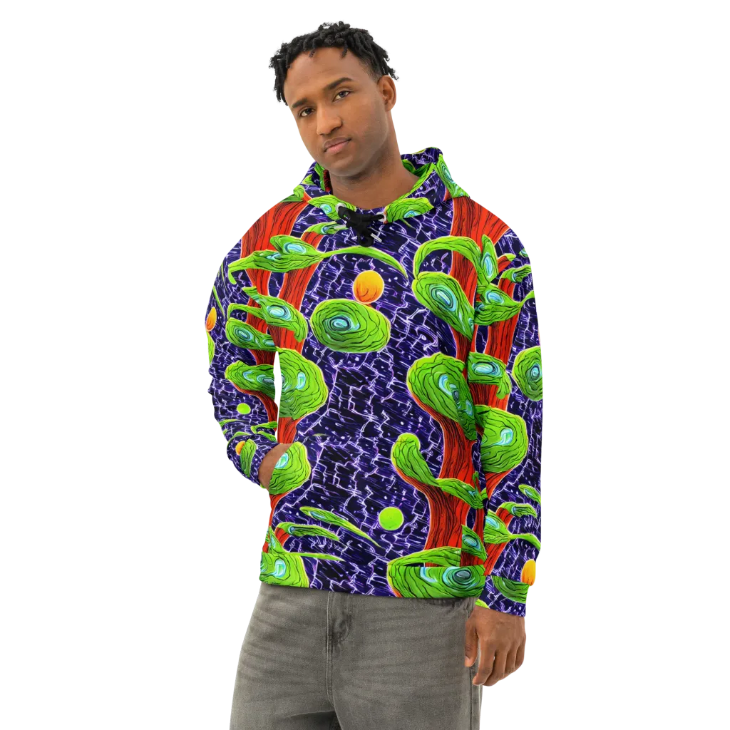 Psychedelic Grove on Cotton Hoodie — Left Front