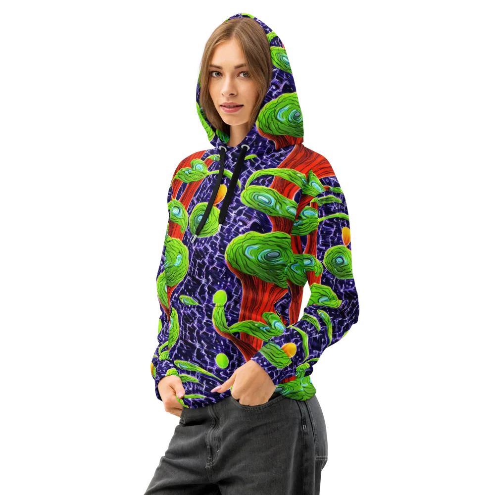 Psychedelic Grove on Cotton Hoodie — Left Front