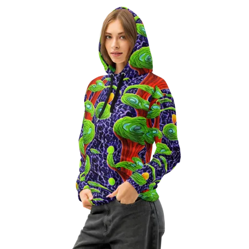 Psychedelic Grove on a Cotton Hoodie