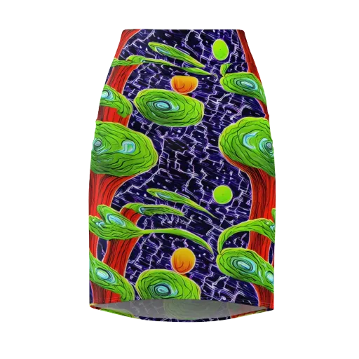 Psychedelic Grove on a Pencil Skirt