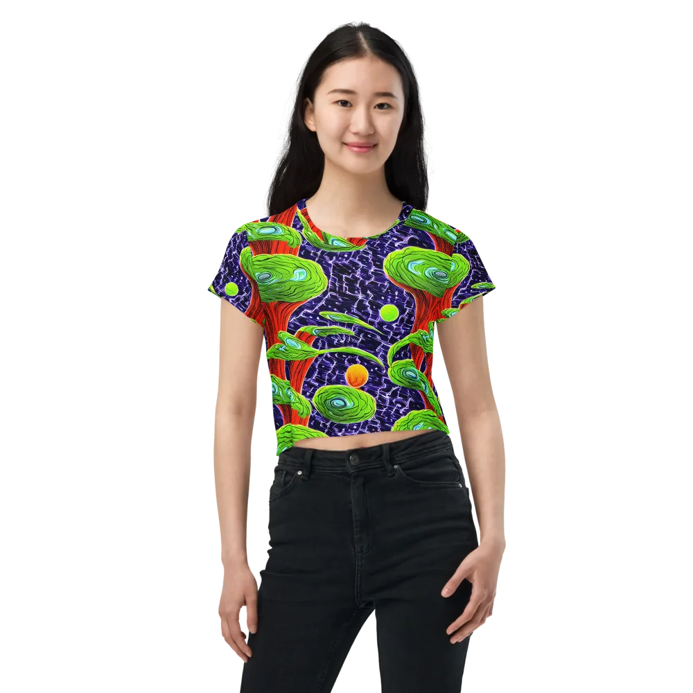 Psychedelic Grove on Crop Tee — Front