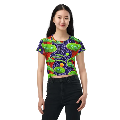 Psychedelic Grove on a Crop Tee