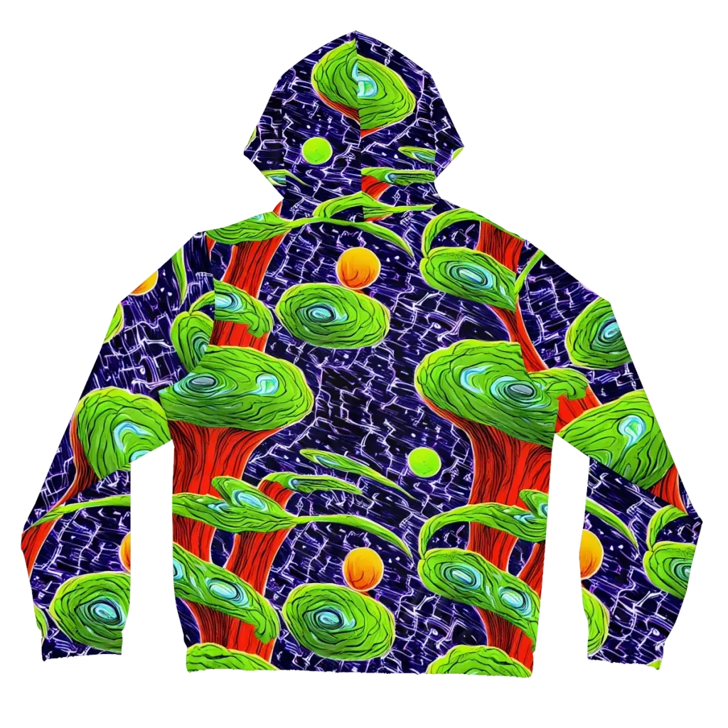 Psychedelic Grove on Women's Full-Zip Hoodie — Back