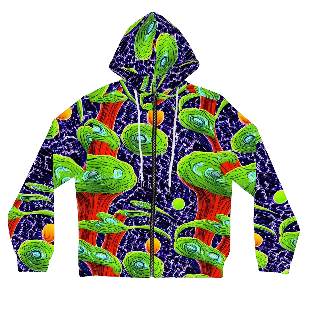 Psychedelic Grove on Women's Full-Zip Hoodie — Front