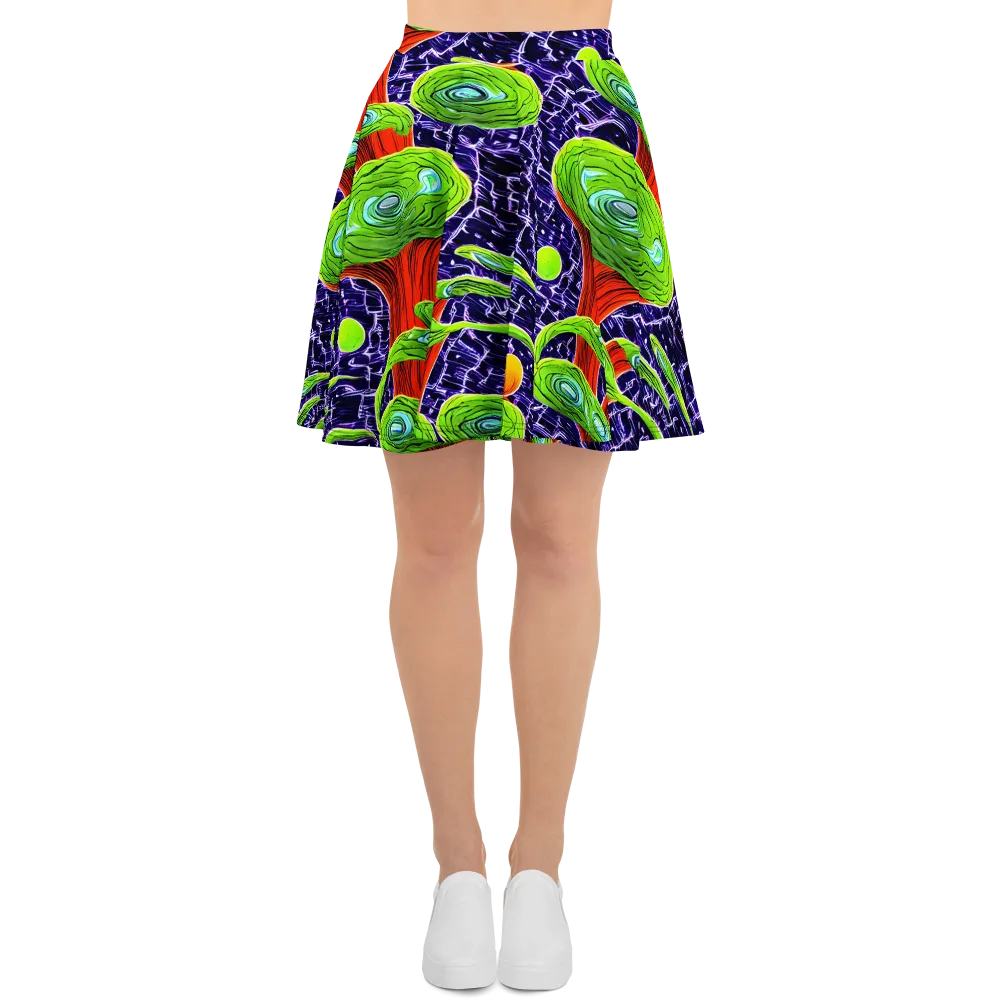 Psychedelic Grove on Skater Skirt — Front