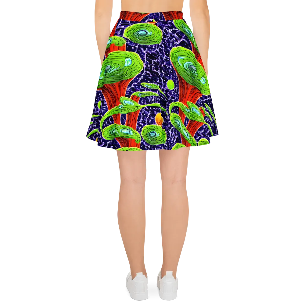 Psychedelic Grove on Skater Skirt — Back