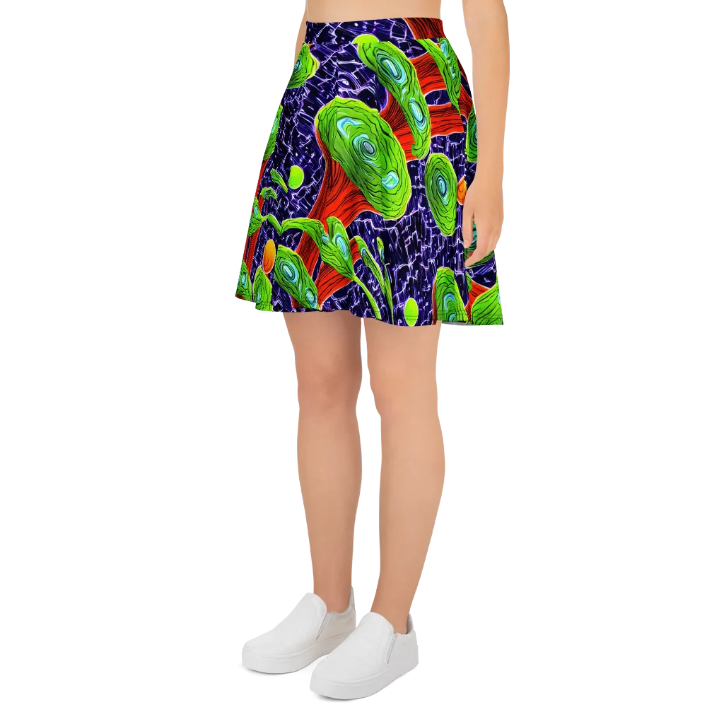 Psychedelic Grove on Skater Skirt — Left