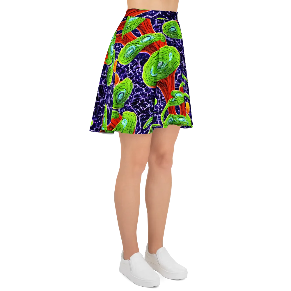 Psychedelic Grove on Skater Skirt — Right