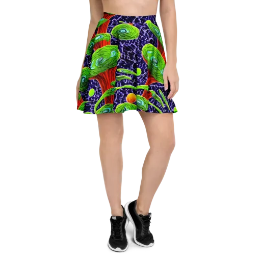 Psychedelic Grove on a Skater Skirt