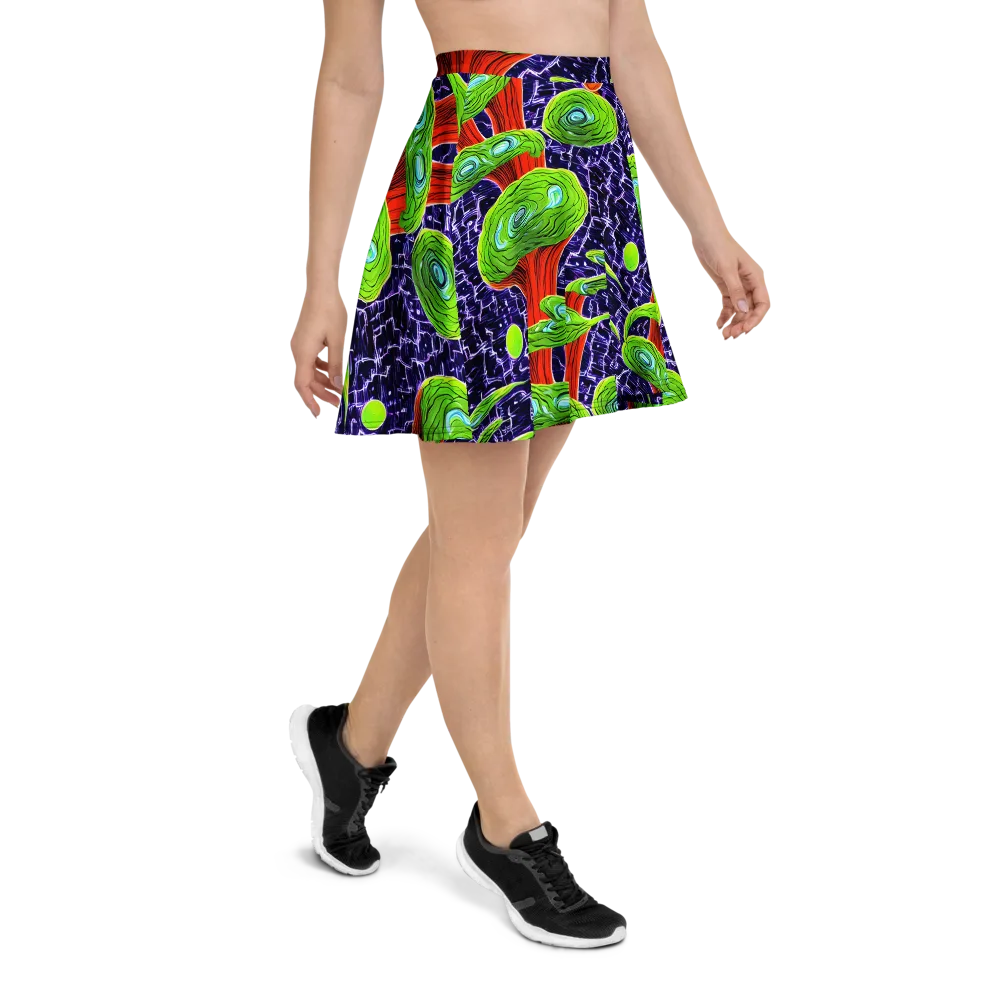 Psychedelic Grove on Skater Skirt — Right