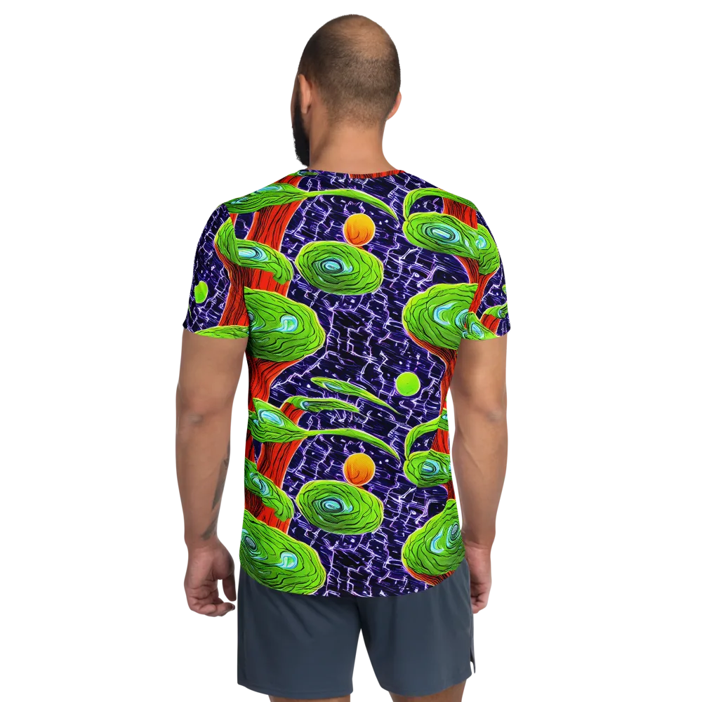 Psychedelic Grove on Men's Athletic T-Shirt — Back