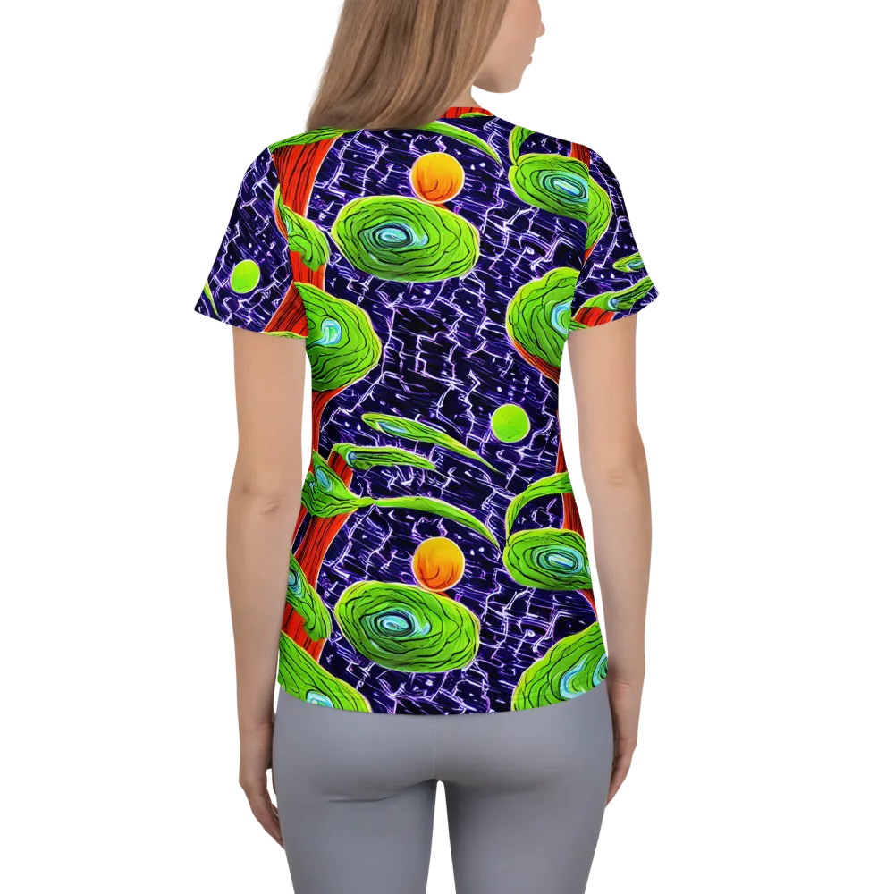 Psychedelic Grove on Women's Athletic T-Shirt — Back