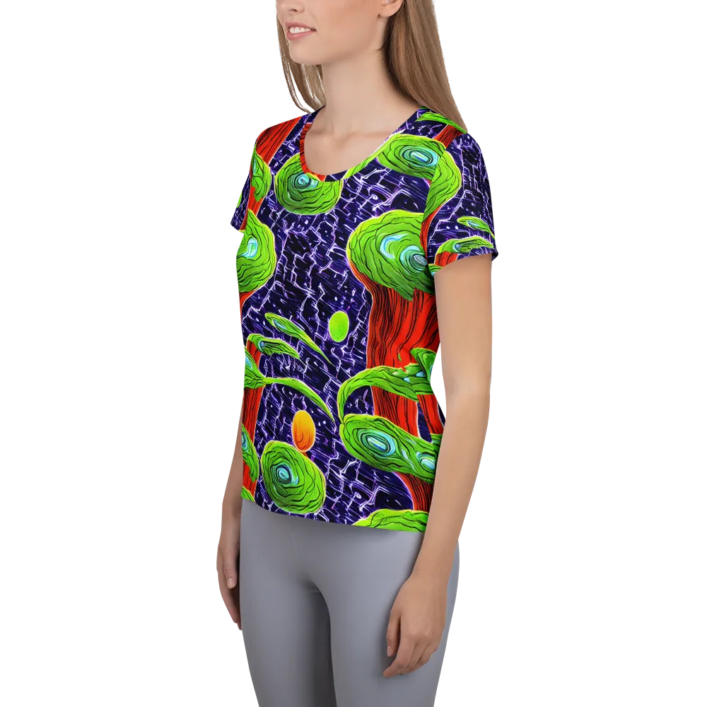 Psychedelic Grove on Women's Athletic T-Shirt — Left