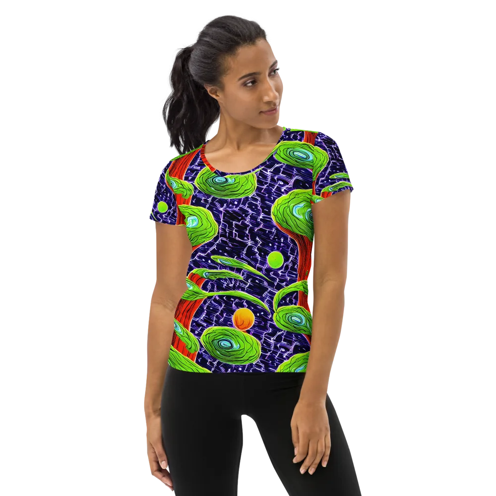 Psychedelic Grove on Women's Athletic T-Shirt — Front