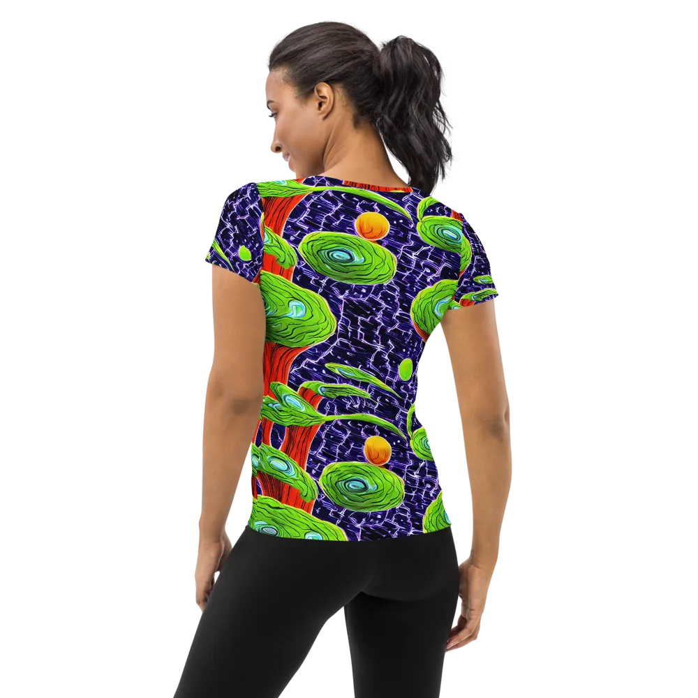 Psychedelic Grove on Women's Athletic T-Shirt — Back