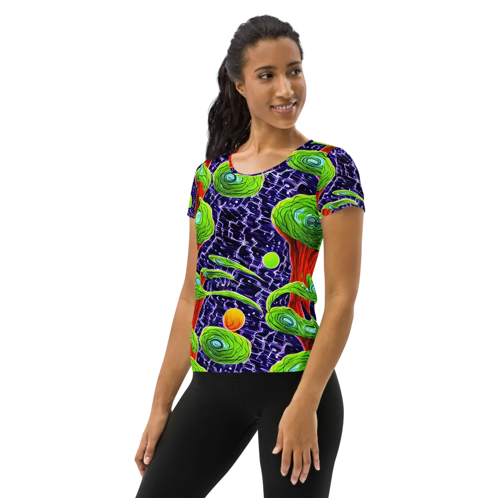 Psychedelic Grove on Women's Athletic T-Shirt — Left