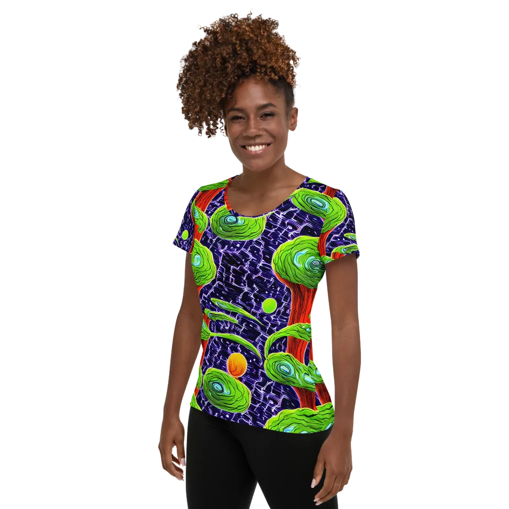 Psychedelic Grove on Women's Athletic T-Shirt — Left