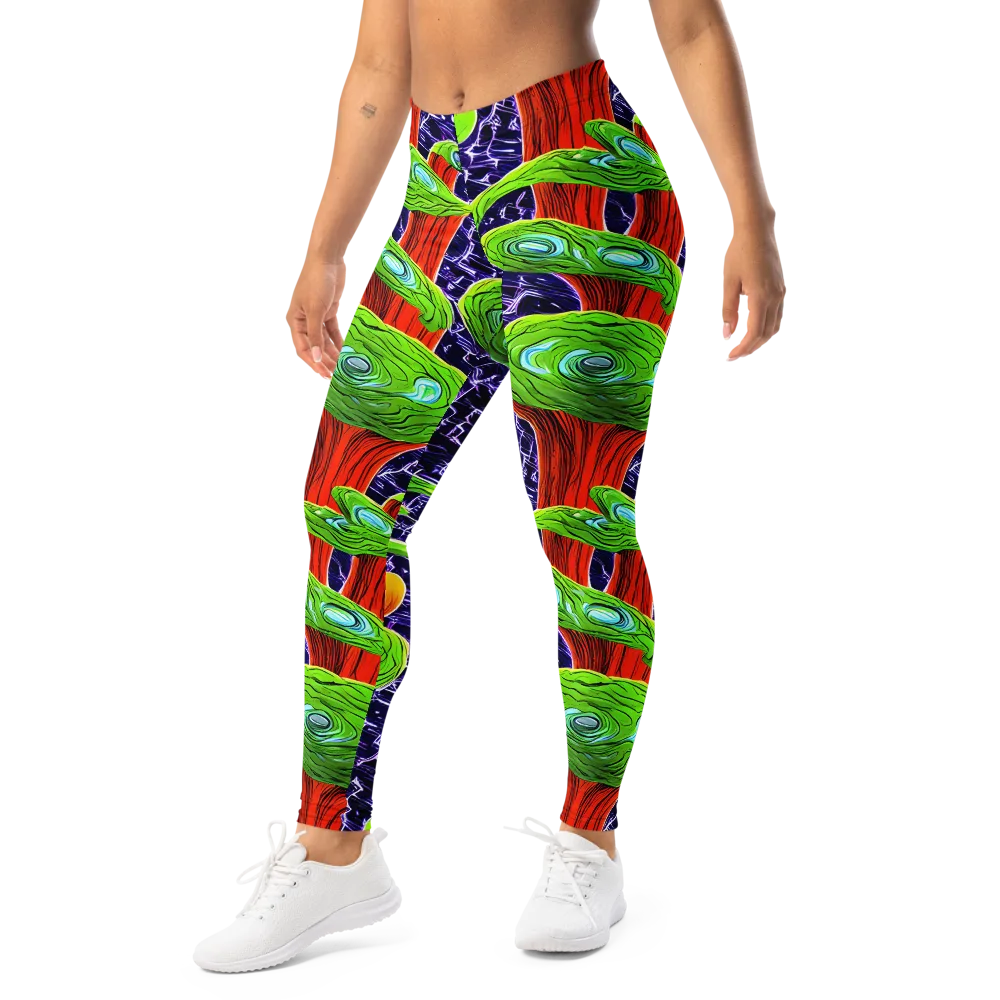 Psychedelic Grove on Leggings — Left Front