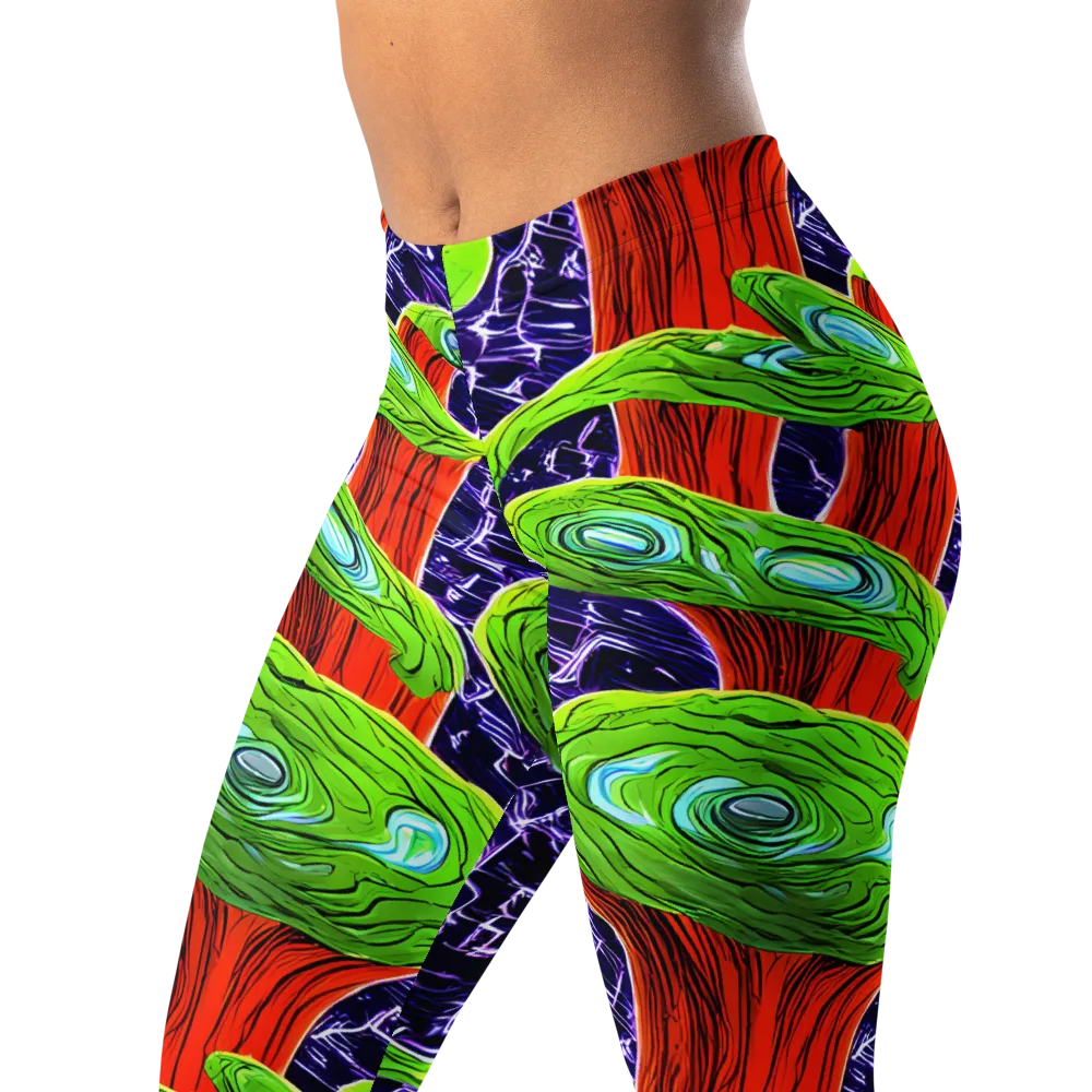 Psychedelic Grove on Leggings — Left Front