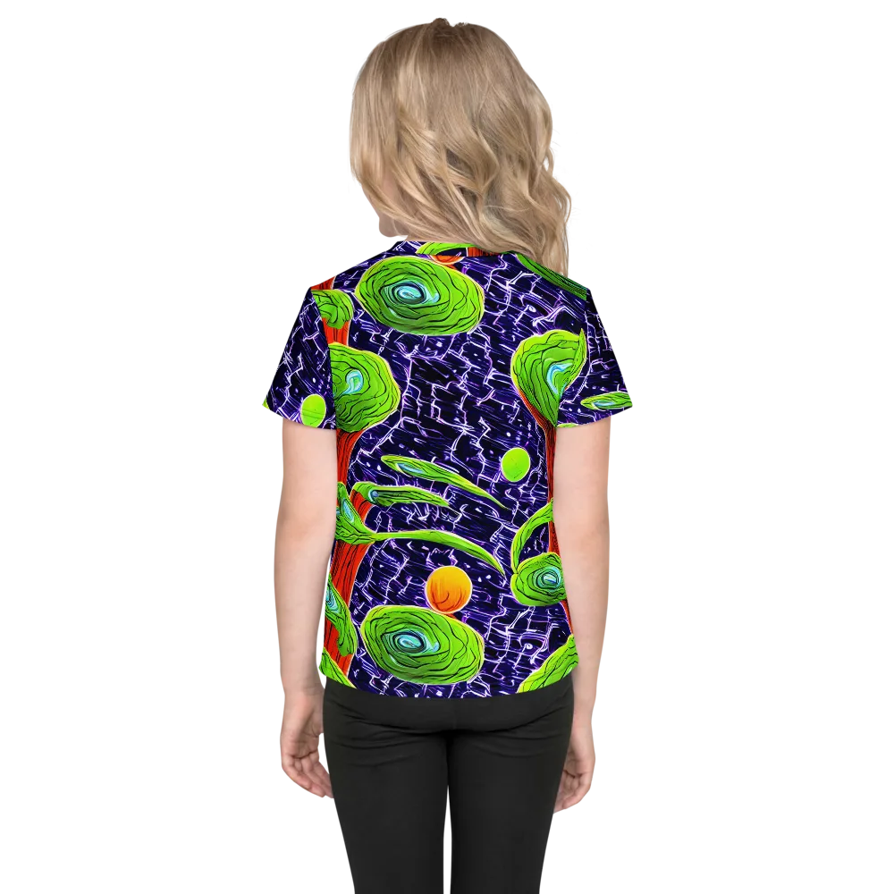 Psychedelic Grove on Kids Crew Neck T-Shirt — Back