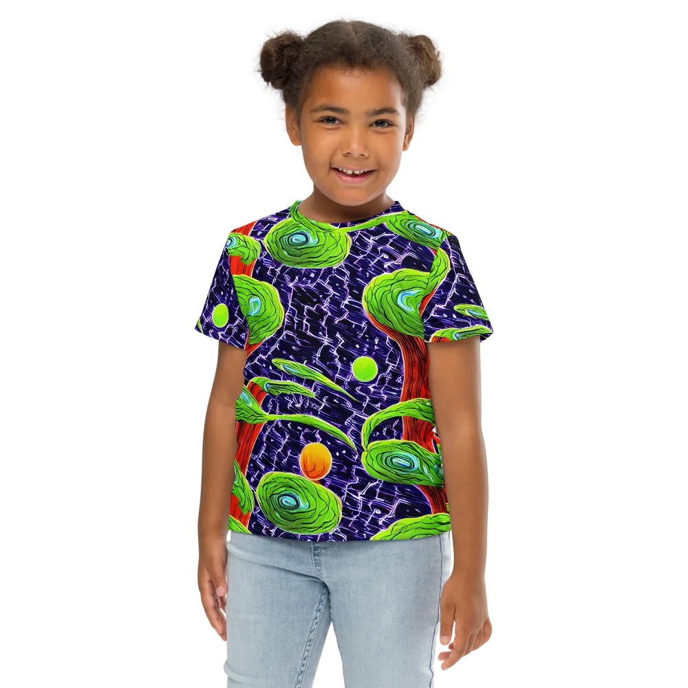 Psychedelic Grove on Kids Crew Neck T-Shirt — Front