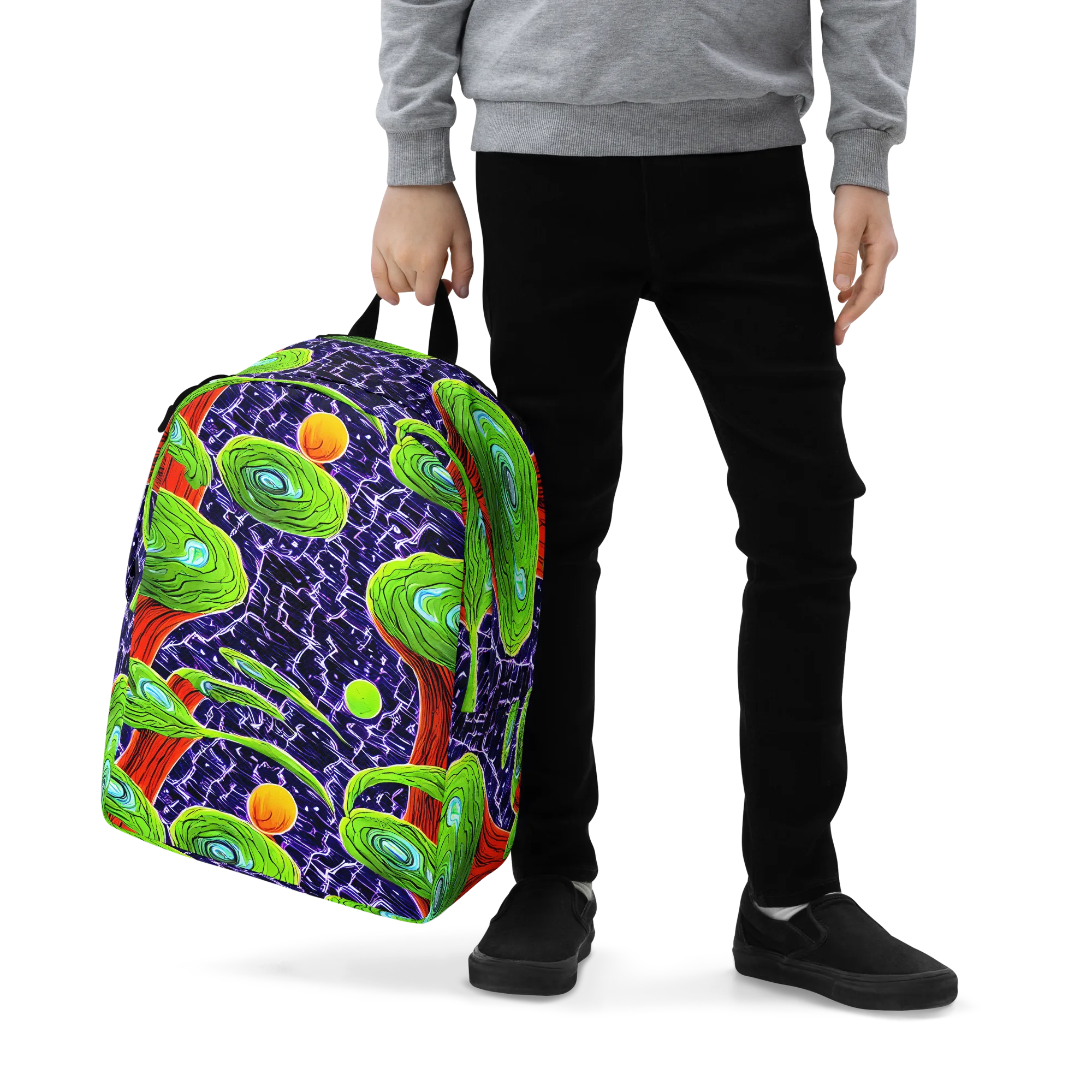 Psychedelic Grove on Minimalist Backpack — Zoomed-in