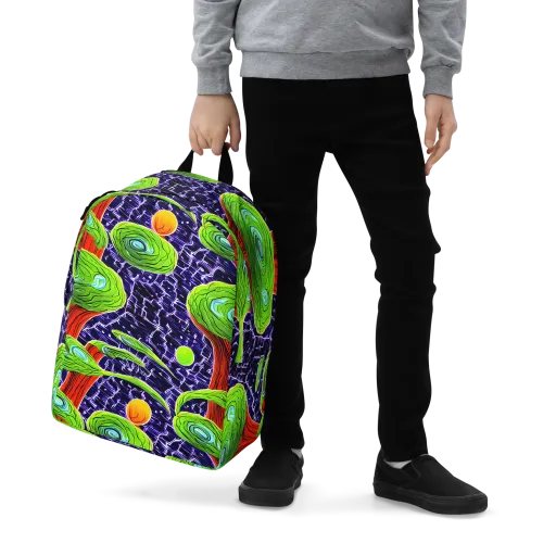 Psychedelic Grove on a Minimalist Backpack