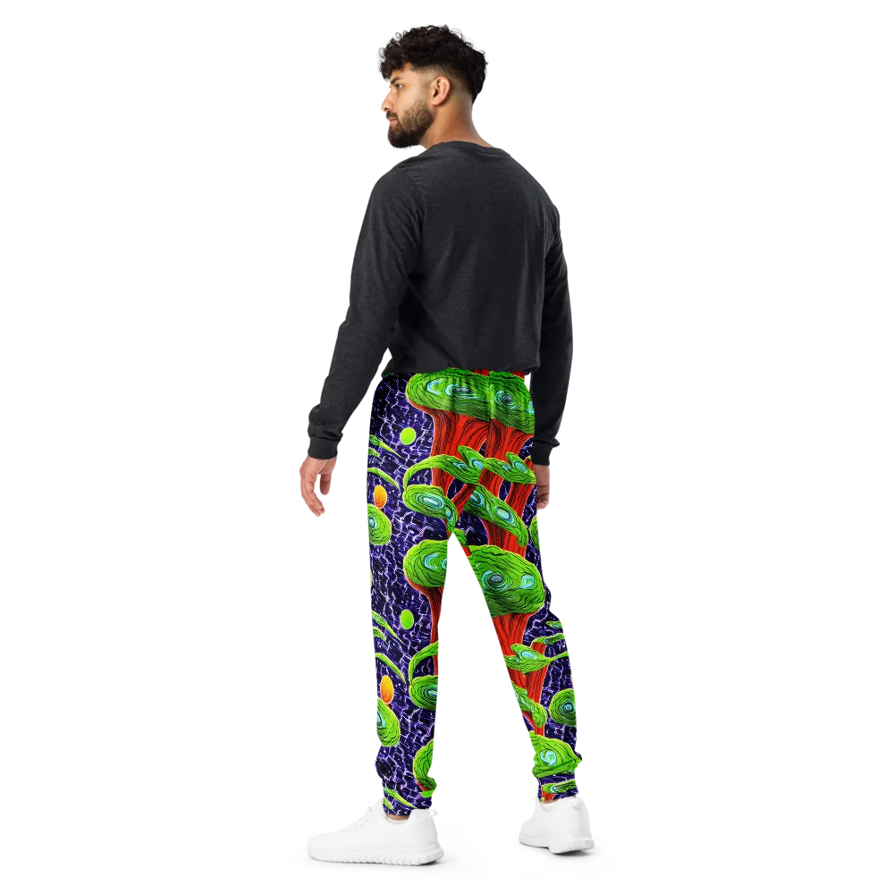 Psychedelic Grove on Men's Joggers — Back