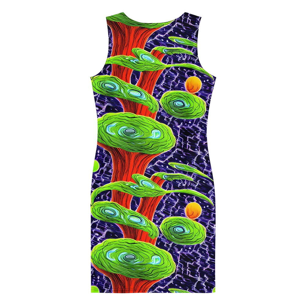 Psychedelic Grove on Bodycon Dress — Back