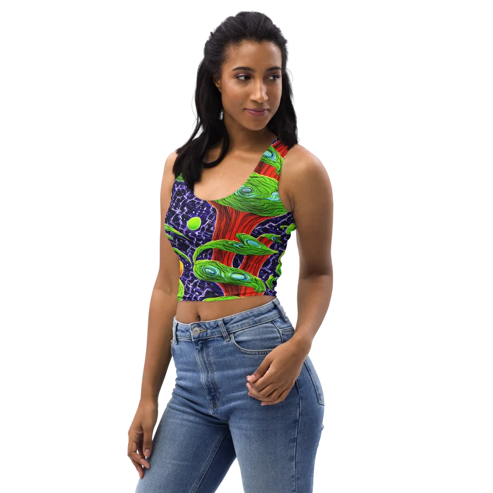 Psychedelic Grove on Crop Top — Left Front