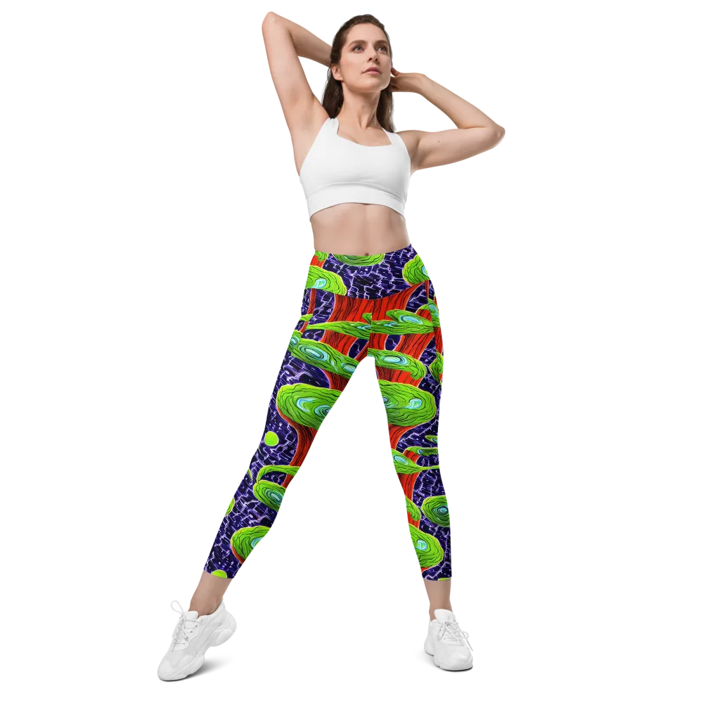 Psychedelic Grove on Leggings with Pockets — Front