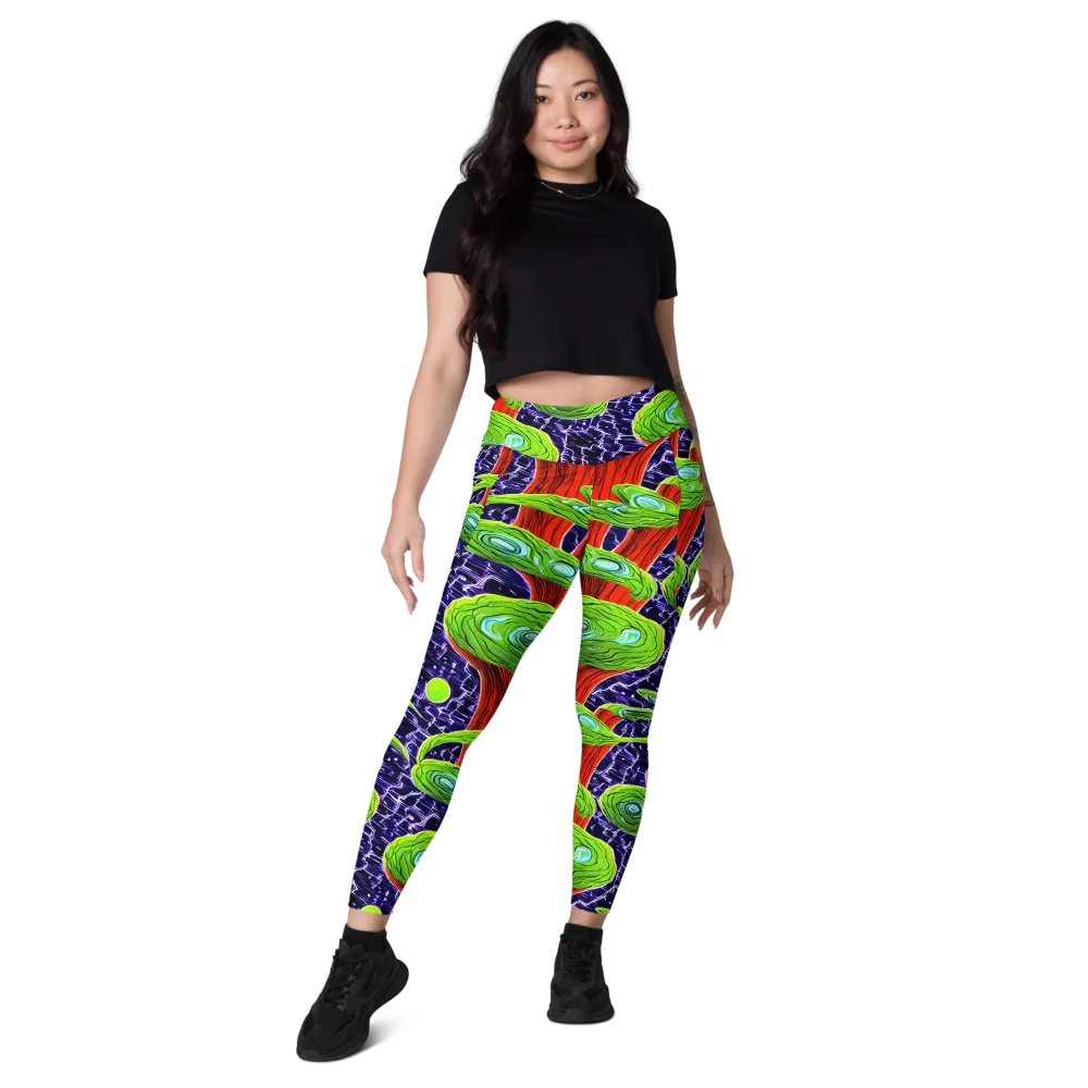 Psychedelic Grove on Leggings with Pockets — Front