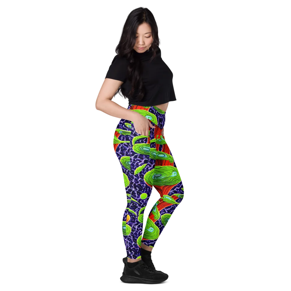 Psychedelic Grove on Leggings with Pockets — Right