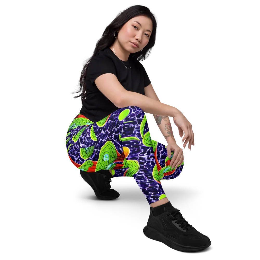 Psychedelic Grove on Leggings with Pockets — Right Front