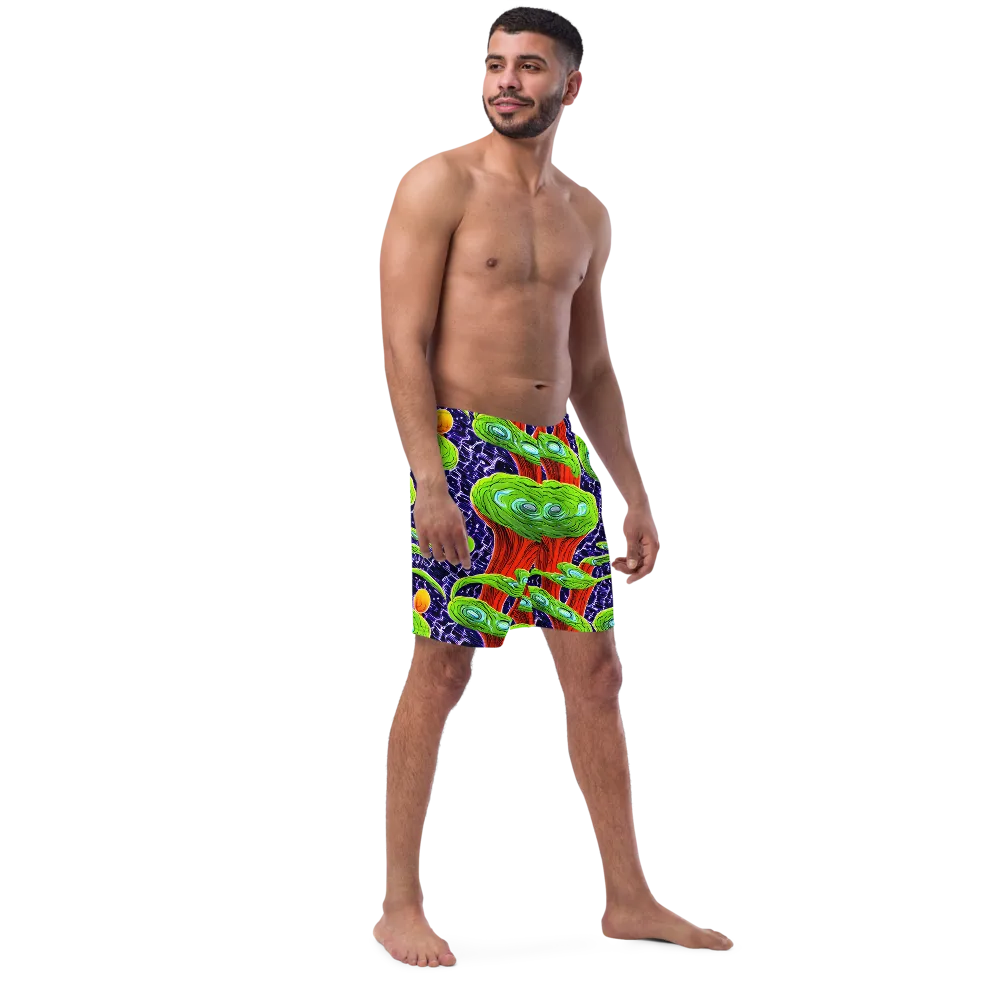 Psychedelic Grove on Swim Trunks — Right Front